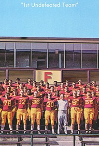 <span class='credit'>Photo from the FSU Athletics web site</span><span class='description>1968 Ferris State College Football Team: This team unexpectedly became the first in Ferris history to achieve seven consecutive victories, recording an undefeated season.</span>