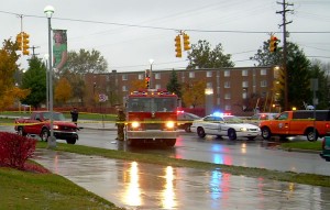 Emergency Vehicles at the Scene of the Accident. Photo by Dan Hamilton, News Editor