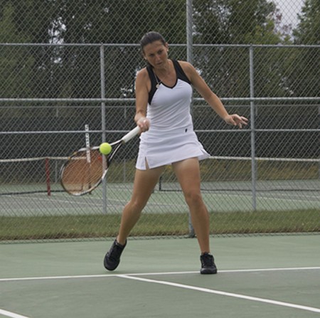 From Romania to Ferris State: Alina Stanila, from Alexandria, Romania, joined the Ferris State women’s tennis team for the 2010 season. Stanila transferred from California University of Pennsylvania where she had a record of 27-8. Photo By: Kate Dupon | Photo Editor