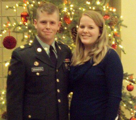 Supporting Troops and Their Families: Chelsea Brandon, above with husband Wayne Brandon, helped to form the Ferris State Military Support Group for friends and family of those who are serving in the military. Members will be taking donations during the Veterans Day Concert on Nov. 14 at 4 p.m. in Williams Auditorium to help create care packages for soldiers. Photo Courtesy of Chelsea Brandon