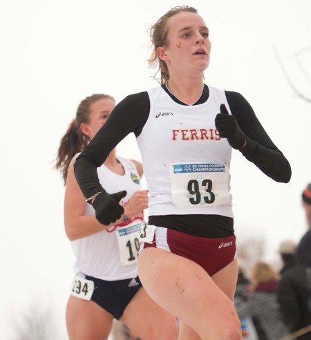 Woman of the Year: Tina Muir, above, is the Divisioin II Midwest Region Women’s Athlete of the Year. Muir placed 11th at the NCAA Division II National Championships. Photo Courtesy of Ferris State Athletics
