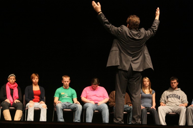 Tom Deluca left students in a trance and audience members amazed after his wonderful hypnotist show.  Tom Deluca always fills the Williams Auditorium year after year. 