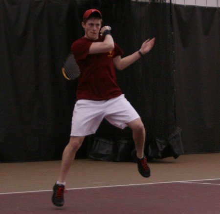 Winning Streak: Ferris junior Jack Swan, during a match against Grand Valley State. The Bulldogs record is 12-4 overall for the 2010-11 season. Photo By: Kate Dupon | Photo Editor