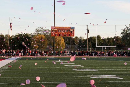 Maybe Next Time: Ferris students gathered at Top Taggart Field to attempt to beat the Guinness World Record of most flying discs in the air at one time. Ferris fell short of breaking the record by around 400 discs. Photo By: Brock Copus | Multimedia Editor