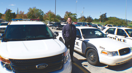 New Chief on Campus: Department of Public Saftey Police Cheif Bruce Borkovich was selected and hired in May. Borkovich has experience as a Michigan conservation officer and worked on the Mt. Pleasant narcotics team. Photo By: Eric Trandel | Photo Editor