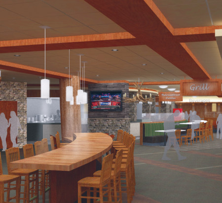 The new University Center will be open to students in Jan. 2015. Students can expect a whole new dinning experience, with a variety of choices from different retail venues that will be in the cafe, such as SuCasa, a Mexican-Qdoba style station. Courtesy Photo By: Neumann Smith