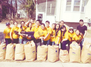 Members of the Asian Student Organization participated in the Big Event this last weekend.