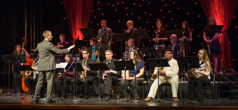 A 2014 Ferris Jazz Band performance at Williams Auditorium.