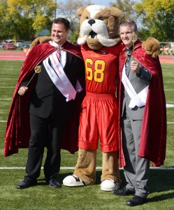 Austin Hamilton (left) and Rainer Brow (right) pose as the first all-male homecoming royalty.