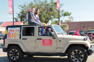 Homecoming royalty winner Rainer Brow in the homecoming parade on Sept. 26.