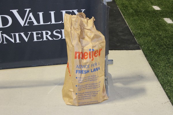 The Anchor-Bone Trophy was actually carried onto the field in this lawn bag.