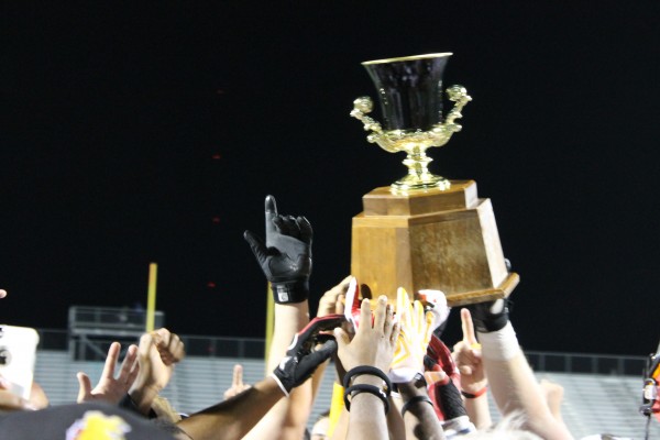 The Bulldogs host the Anchor-Bone Trophy for the fourth year in a row after their 61-24 victory over Grand Valley St.