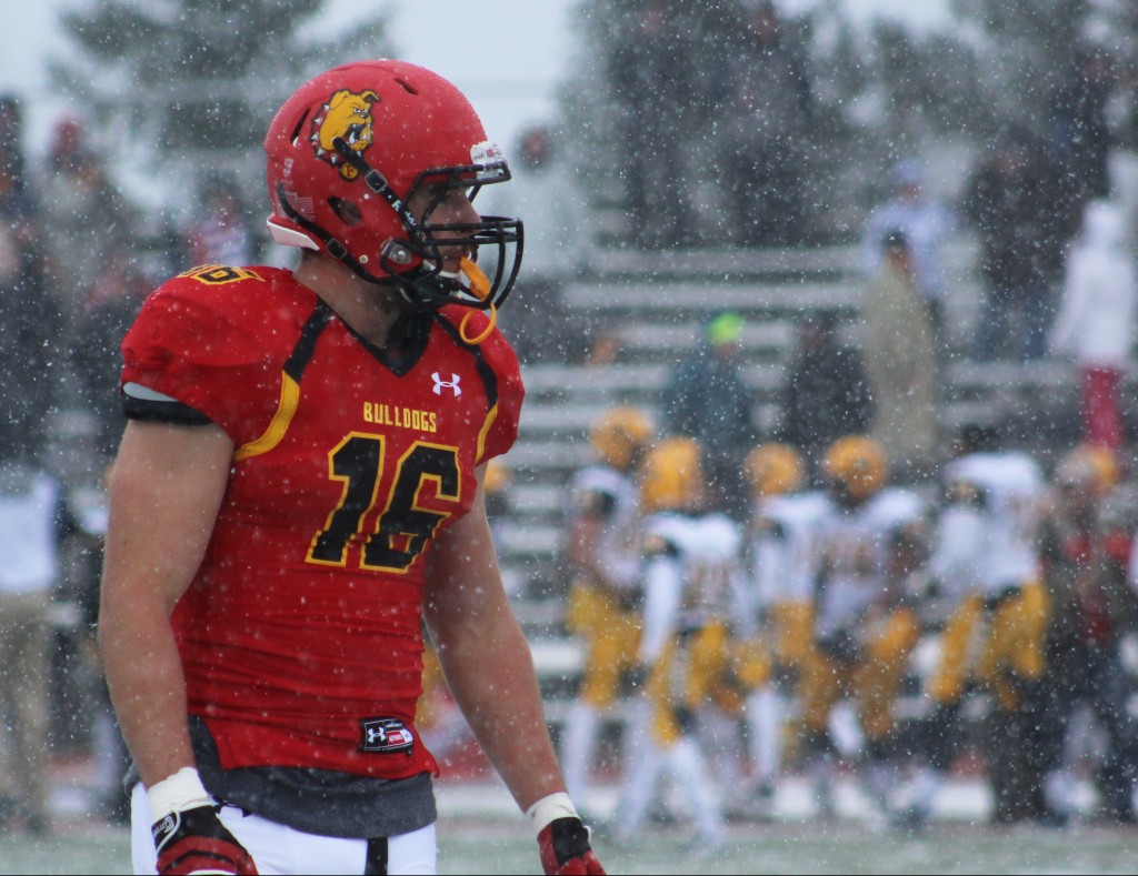 The snow didn't seem to bother junior linebacker Brady Sheldon, who finished the game with six tackles and a 51-yard interception return for a touchdown.