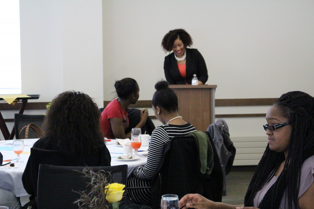 Speaker Jasmine Hall shared her stories about the value of the peer mentor program at the SCHOLAR luncheon on Jan. 19. 