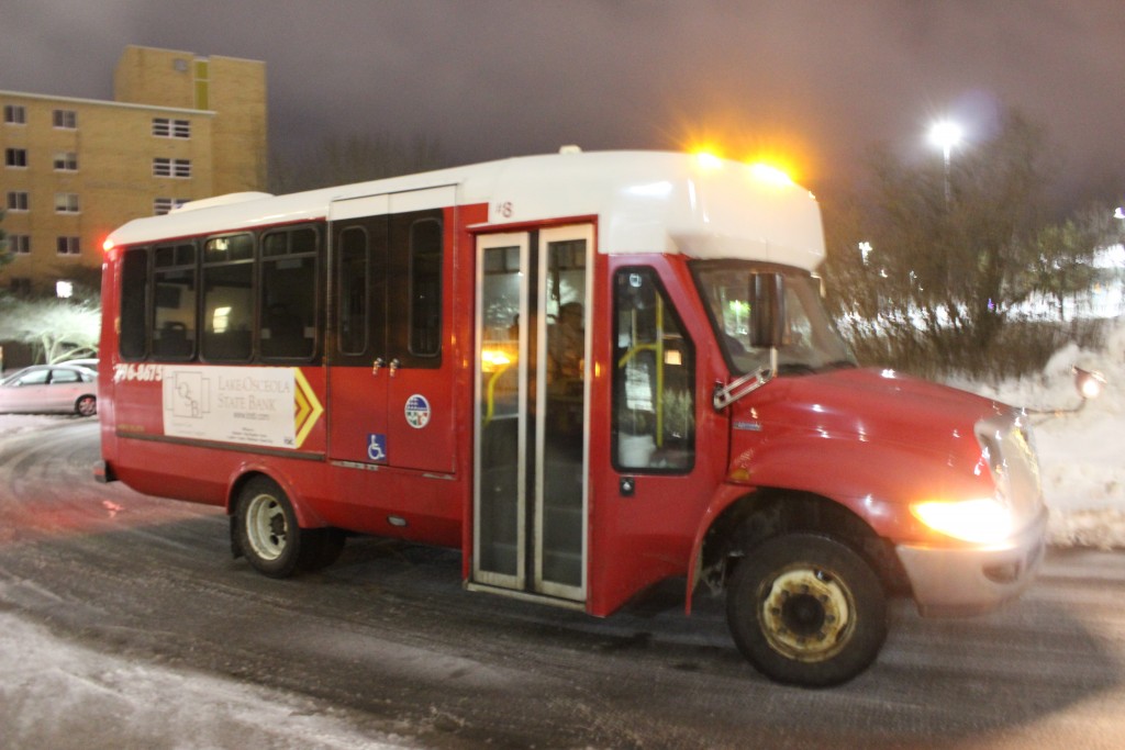  The SafeRide bus prowls the night and provides a safe means of transportation to intoxicated Ferris students. 