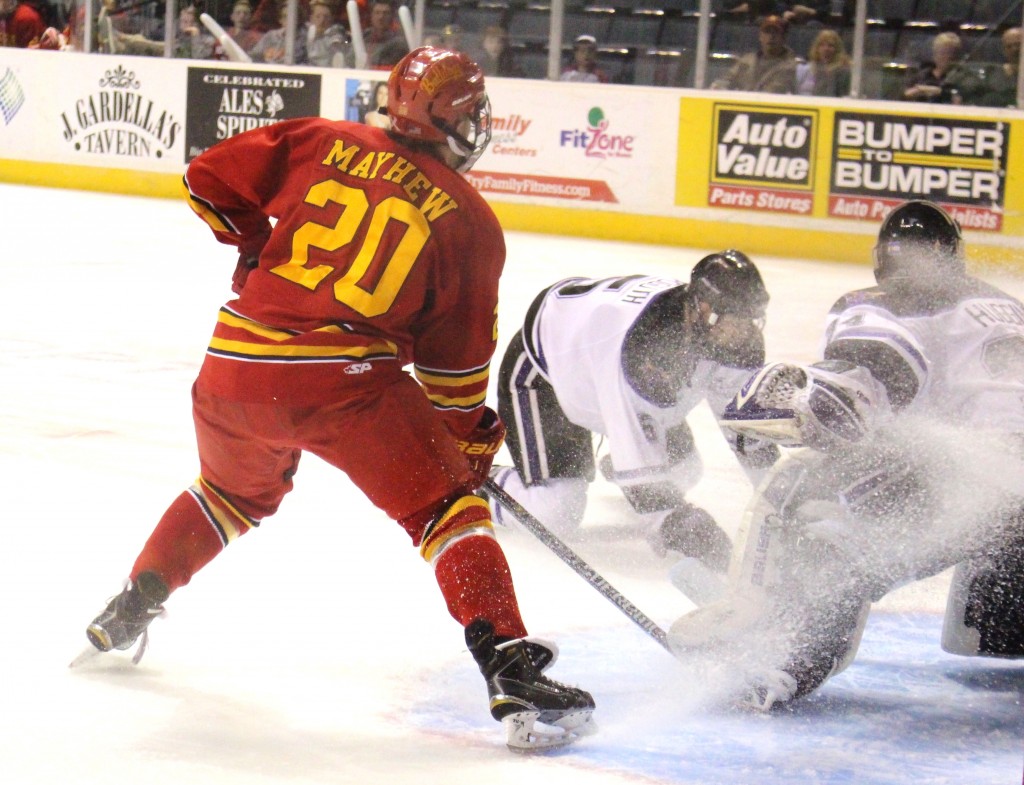 The Bulldogs defeated Minnesota State for the second time in a row, with the previous victory coming in the WCHA Championship Game.