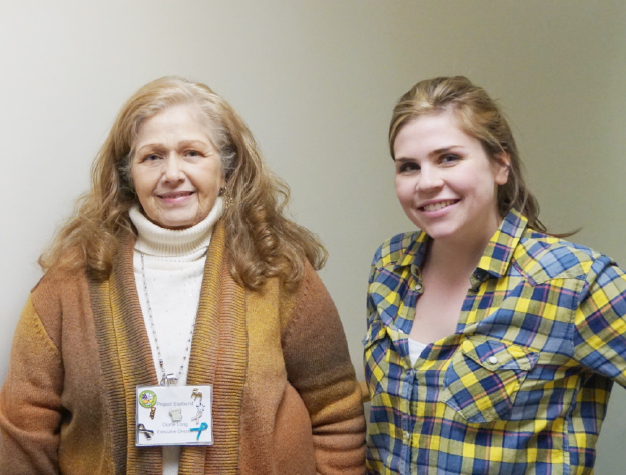 Project Starburst manager Diane Long (left) and Ferris social work senior and Project Starburst intern Megan Rahall (right) help Ferris students make ends meet by supplying food for nontraditional students who may have families to feed.