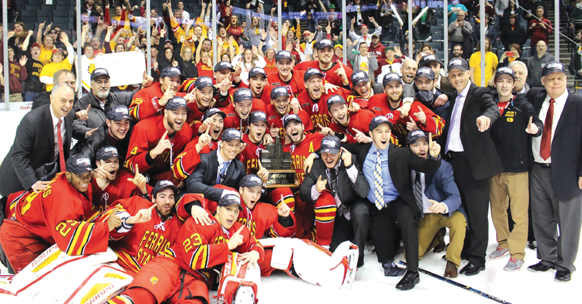 The Ferris State hockey teams post season run came to an end in the Elite EIght when they fell to the Denver Pioneers 6-3, but not before they were crowned the WCHA Champions.
