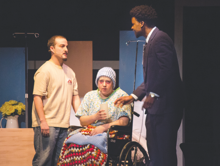 Ferris students took the stage to perform “Infinite Black Suitcase,” by EM Lewis, a play that portrays death and dealing with grief over the course of one day in a small town in Oregon. 