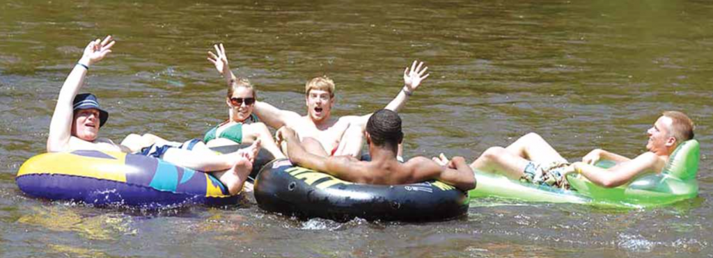 Tubing down the Muskegon River is a popular activity for Ferris students in the warmer months of the year. Many claim it to be something every student must do before graduating.